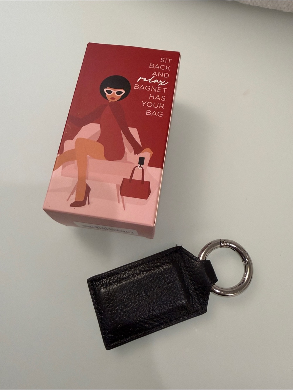 Bagnet Black Faux Pebbled Leather Purse Magnet